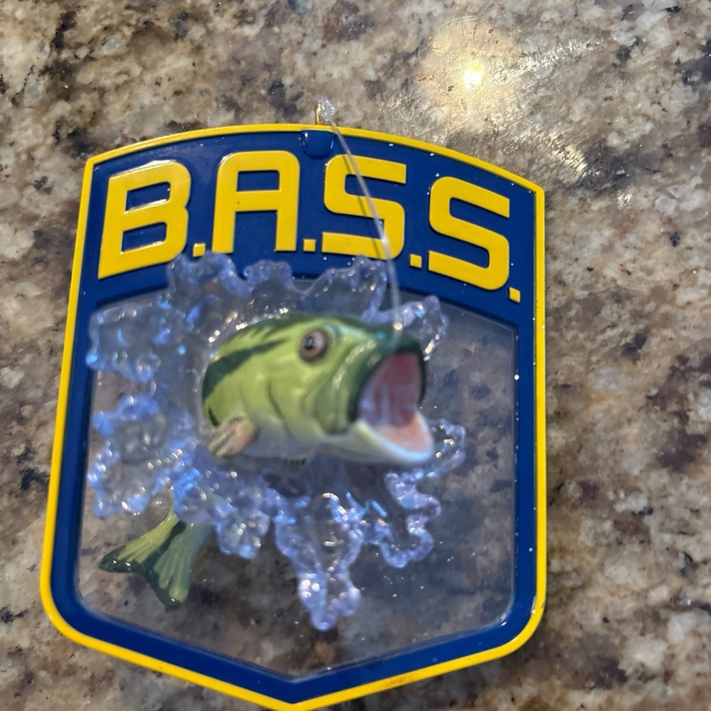 Hallmark B.A.S.S. Green and Yellow Fish Ornament